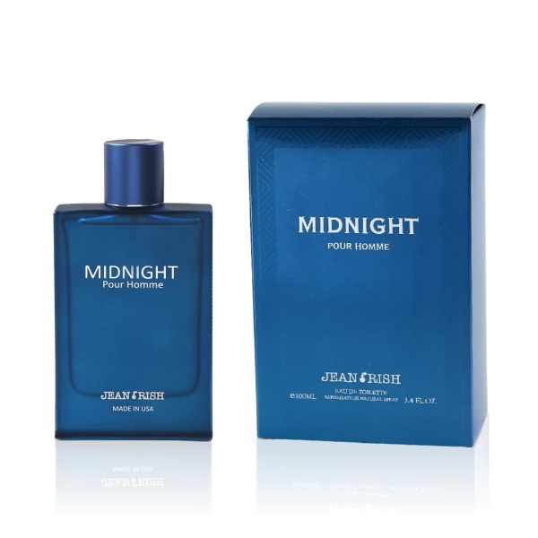 Jean Rish Midnight Pour Homme Perfume for Men Eau De Toilette, Long-Lasting Luxury Fragrance, Made In USA - Bergamot, Lavender, Patchouli, Amber, Musk Scent - 100ml / 3.4 oz