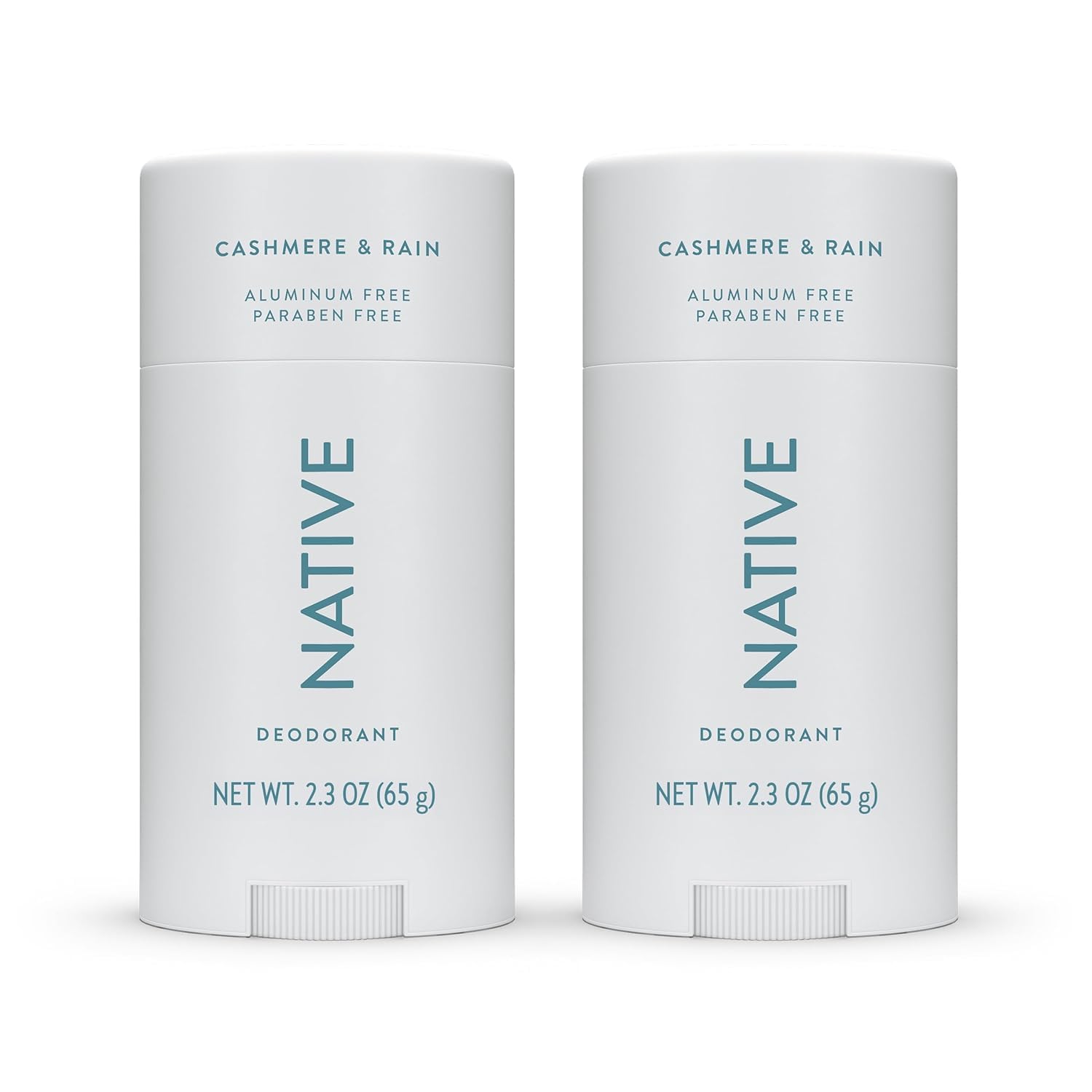 Native Deodorant Contains Naturally Derived Ingredients, 72 Hour Odor Control, Deodorant for Women and Men, Aluminum Free, Cashmere & Rain Scent 2.3 oz (Pack of 2)