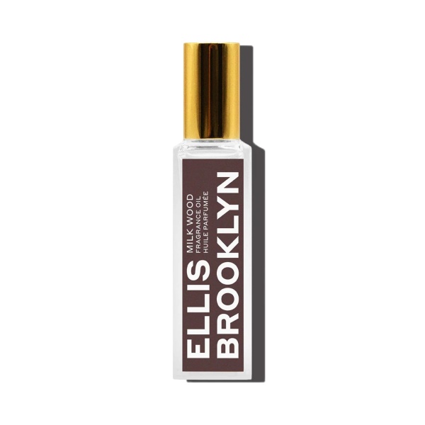 Ellis Brooklyn Milk Wood Perfume Oil Roll-On for Women – Sandalwood & Amber Musk Perfume Oil - Notes of Coconut Milk, Freesia & Bergamot– Long Lasting Fragrance, Travel-Friendly Rollerball, 15ml