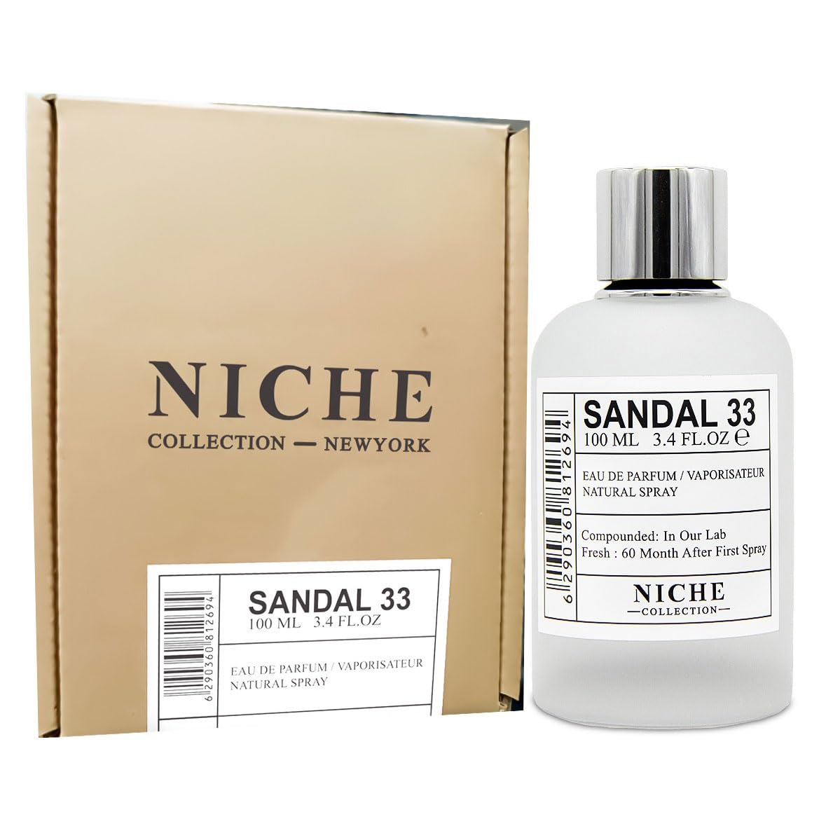 Maison d'Orient SANDAL 33 Niche Collection New York 100 ML (3.4 oz) EDP for Men and Women – Woody Oriental Perfume with Sandalwood, Violet, and Leather – Long-Lasting Unisex Fragrance | for Men and Women