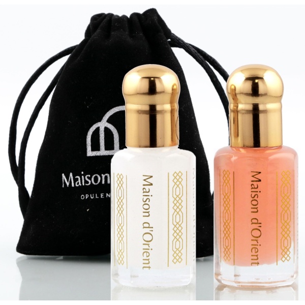 Maison d'Orient Tahara Collection 2x6mL | Pink Musk & White Musk Body Oil Perfume for Women | Arabian Perfume Oils | Arab Perfumes for Women (Perfumes Arabes de Mujer - Almizcle Blanco y Rosa)