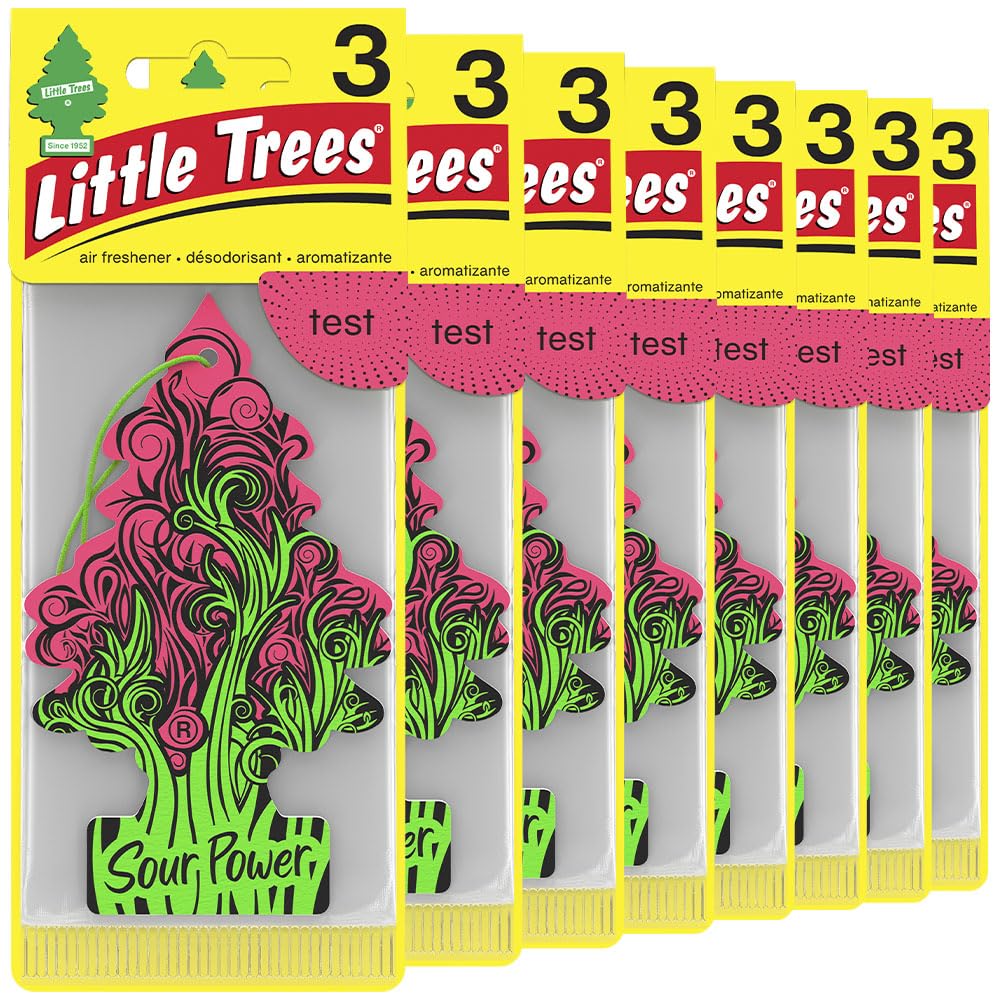 LITTLE TREES Car Air Freshener | Hanging Tree Provides Long Lasting Scent for Auto and Home | 24 Air Fresheners |Sour Power