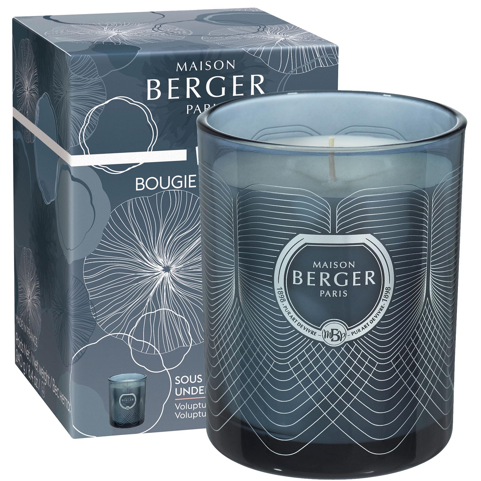 Maison Berger - Molecule Scented Candle - Underneath The Magnolias - 4 inches Height, 3.25 inches Diameter - 8.4 Ounces - 240 Grams - Burning time up to +/- 45 Hours (Night Sky)