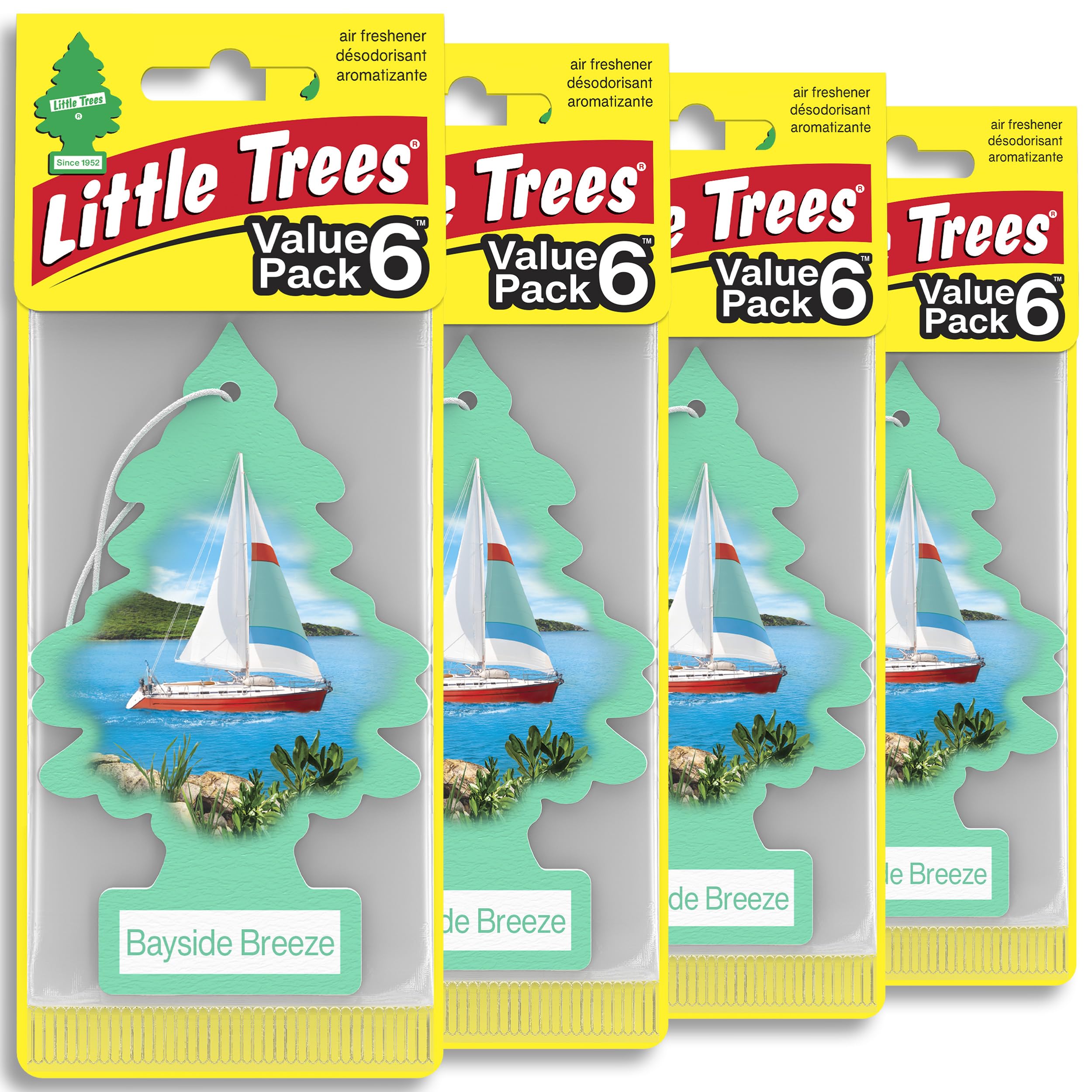 LITTLE TREES Car Air Freshener | Hanging Tree Provides Long Lasting Scent for Auto and Home | 24 Air Fresheners |Bayside Breeze