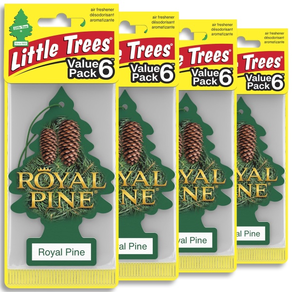 LITTLE TREES Car Air Freshener | Hanging Tree Provides Long Lasting Scent for Auto and Home | Royal Pine, 24 Air Fresheners